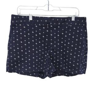 Gap  City Shorts Navy Blue Print Casual Women's 3" Preppy Summer Shorts 14